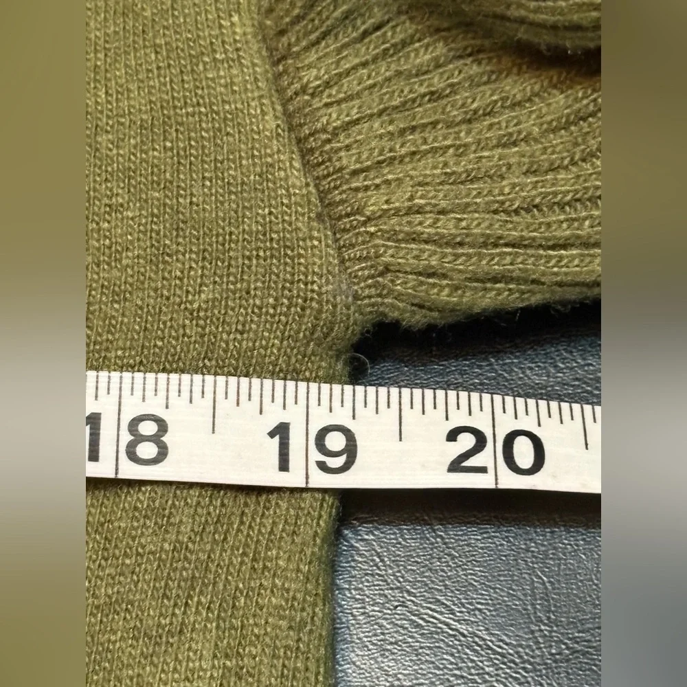 J. Crew Ruffle Sleeve Wool Blend Sweater in Olive Green size XS